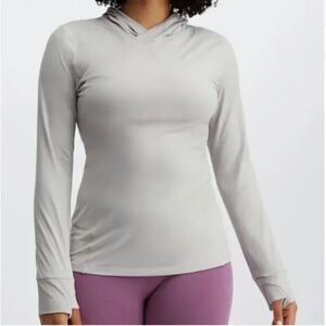 Fabletics Women's Phoenix Run Hoodie Light Gray Long Sleeve Size Large